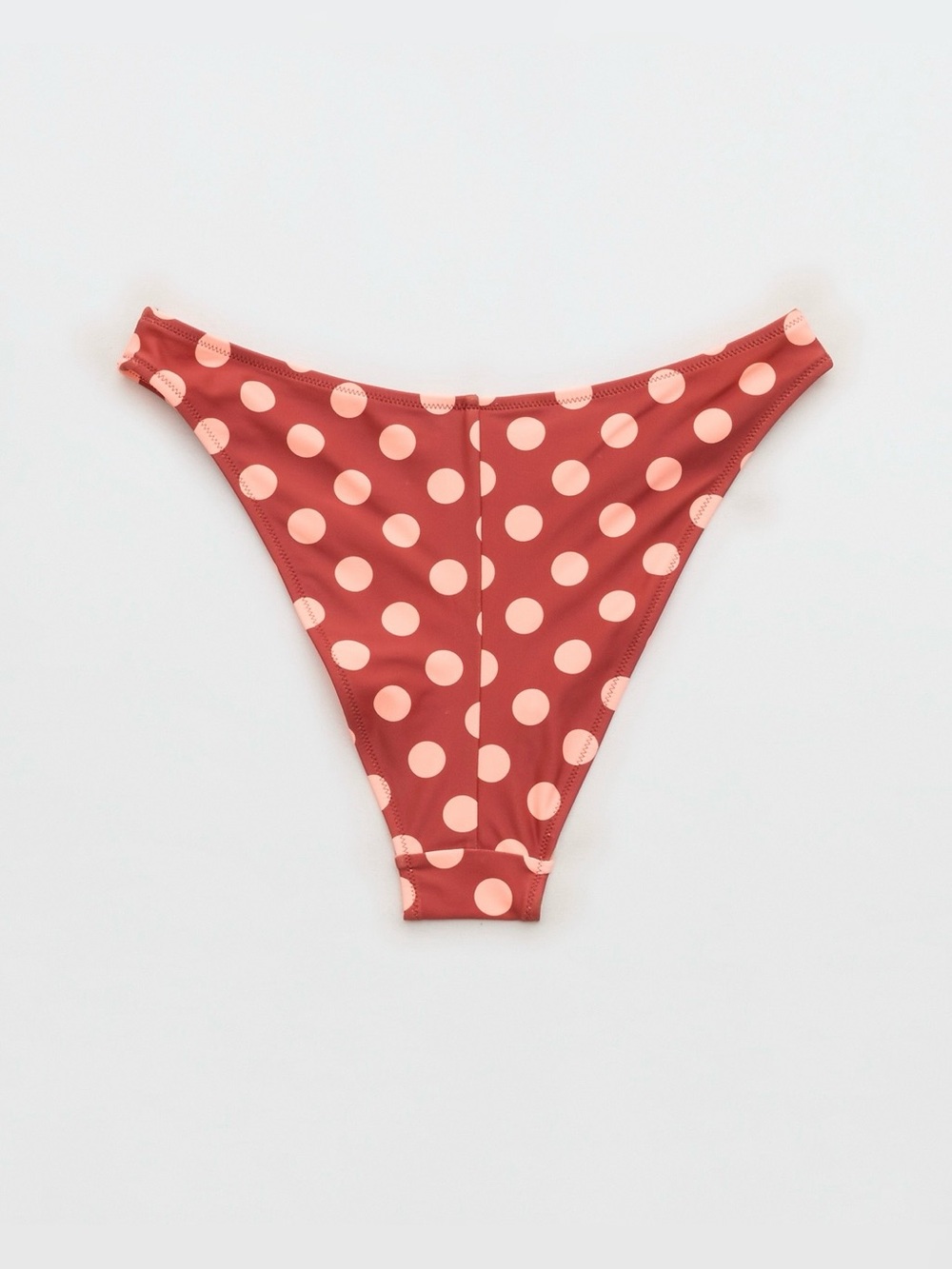 Aerie Mid Rise Cheeky Bikini Bottom - Rust Polka Dot | S - NWT - Picture 5 of 11